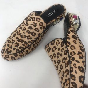 Vaneli Animal Print Slip On Shoes Mules with studs